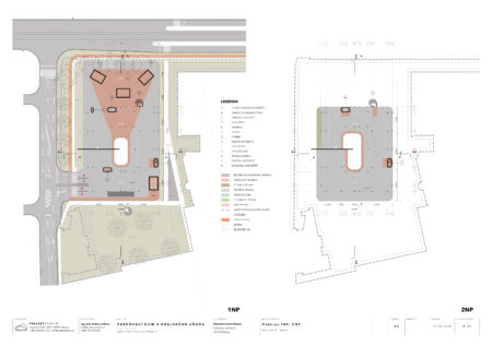 Projektstudio eucz: parkovací dům - půdorys 1NP 2NP