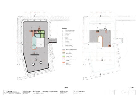 Projektstudio eucz: parkovací dům - půdorys 2PP 1 PP