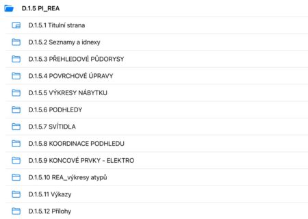 Pentagen: sestava výkresů interiéru