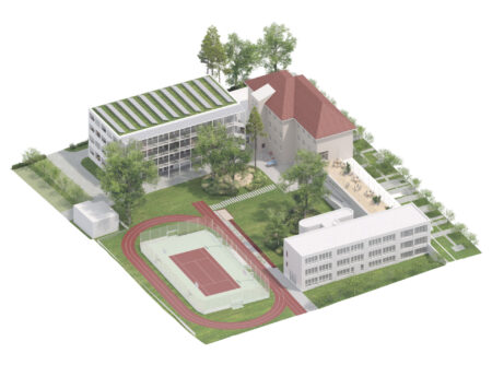 ZŠ Řevnice: axonometrie